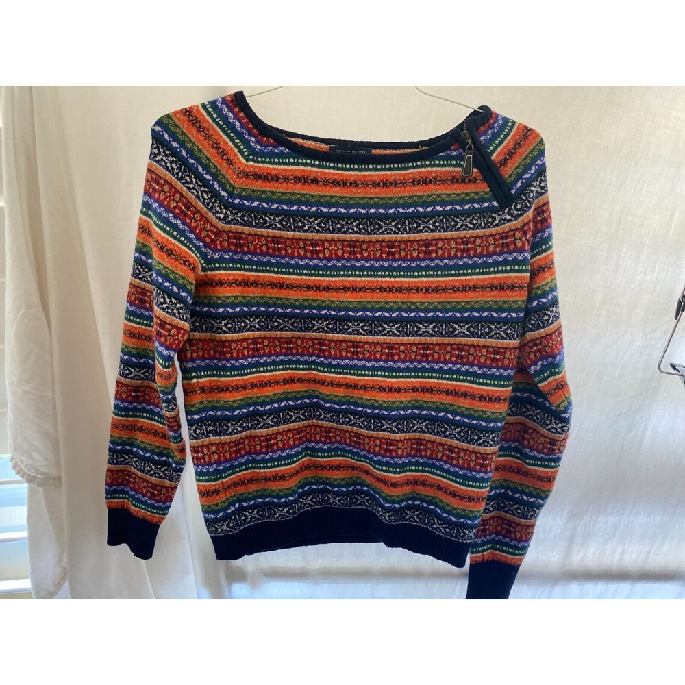 Women's Tommy Hilfiger Striped Sweater with Zipper Accent Size M‎